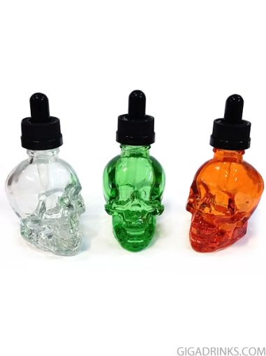 Skull empty glass bottle 30ml