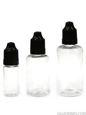 Empty clear PET bottle with dropper - 10, 30 and 50ml