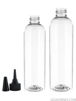 Empty clear PET bottle with Nozzle cap - 200 and 250ml