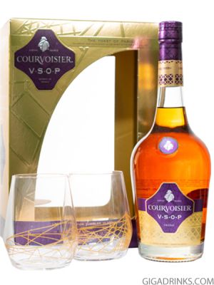 Courvoisier VSOP Cognac Gift Set with 2 Glasses 70cl