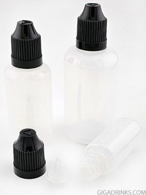 Empty clear PE bottle with dropper - 10, 30 and 50ml
