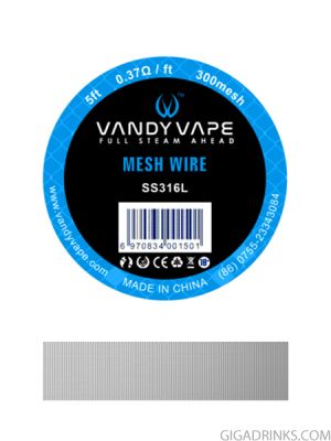 Vandy vape SS316L Mesh Wire 300 mesh 5ft