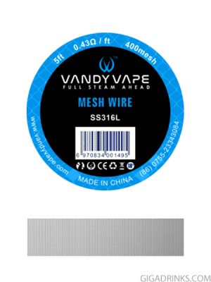 Vandy vape SS316L Mesh Wire 400mesh 5ft