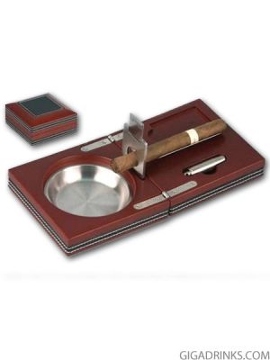 Cigar ashtray with cutter set